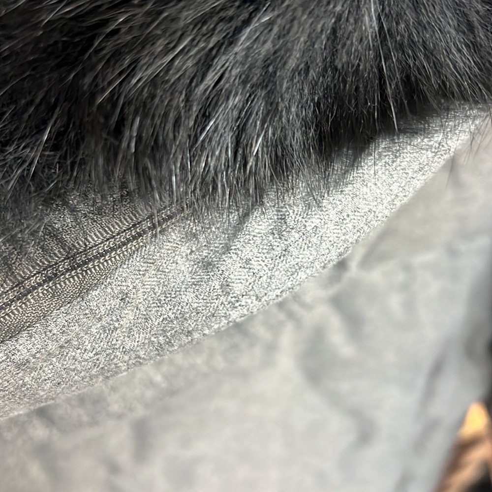 NWT,tahari mens real fur top puffer jacket light grey - Picture 11 of 17